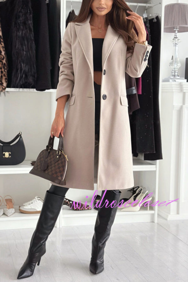 Fashionable Casual Lapel Long Sleeve Single Breasted Loose Coat